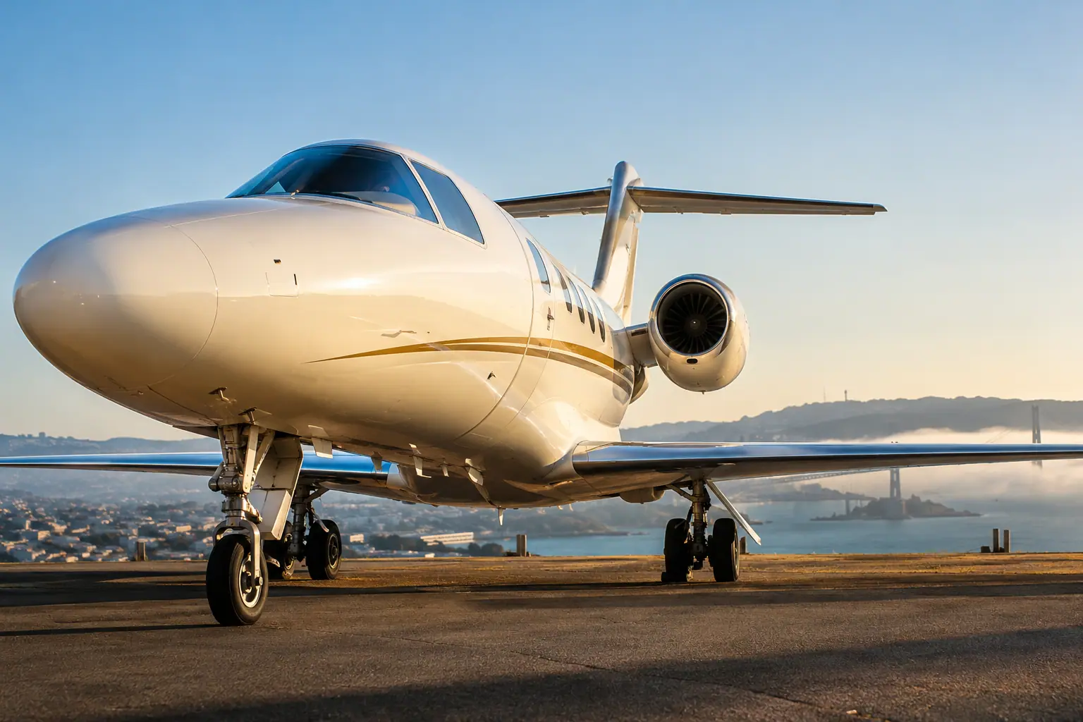 Private jet in San Francisco