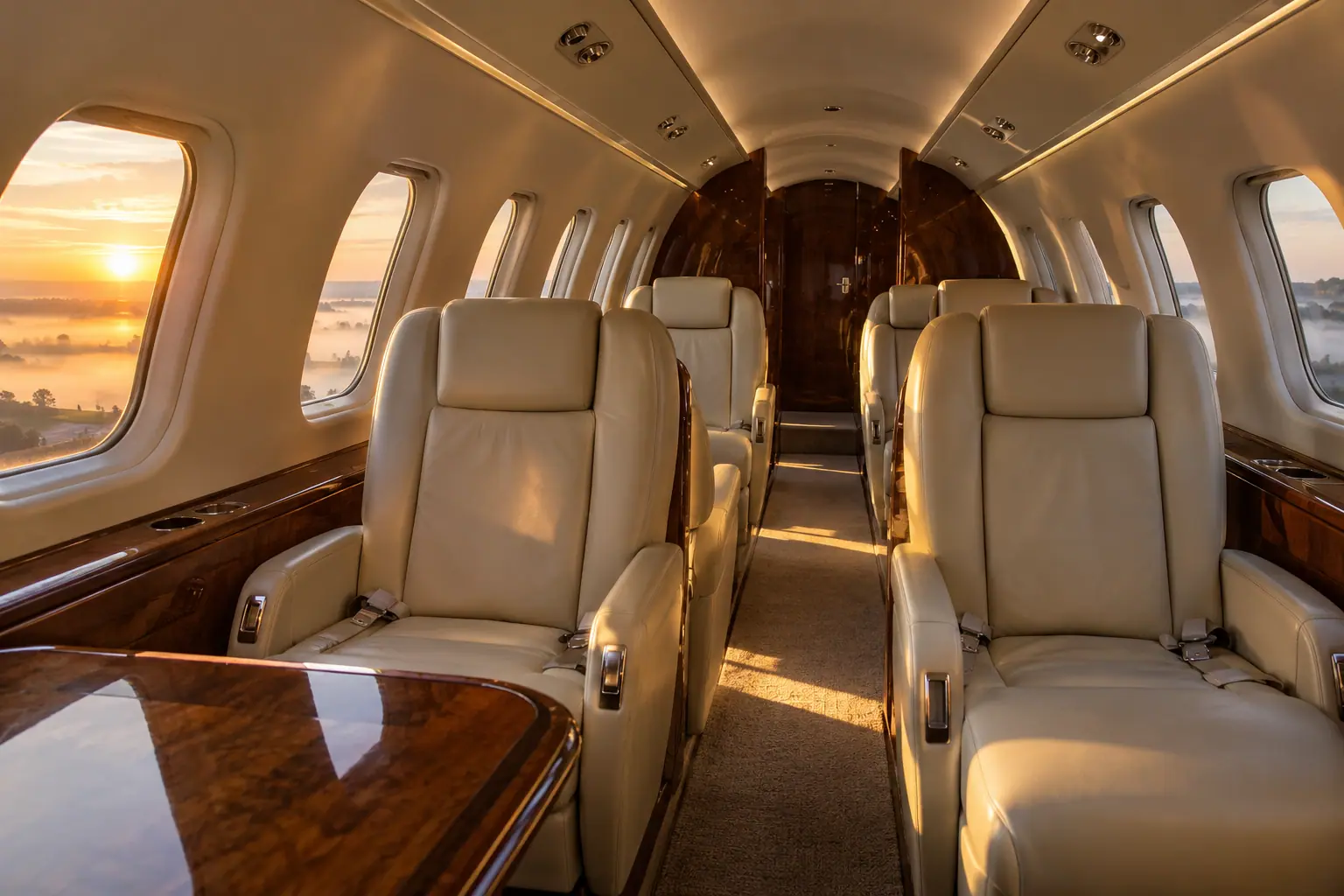 Light jet cabin interior