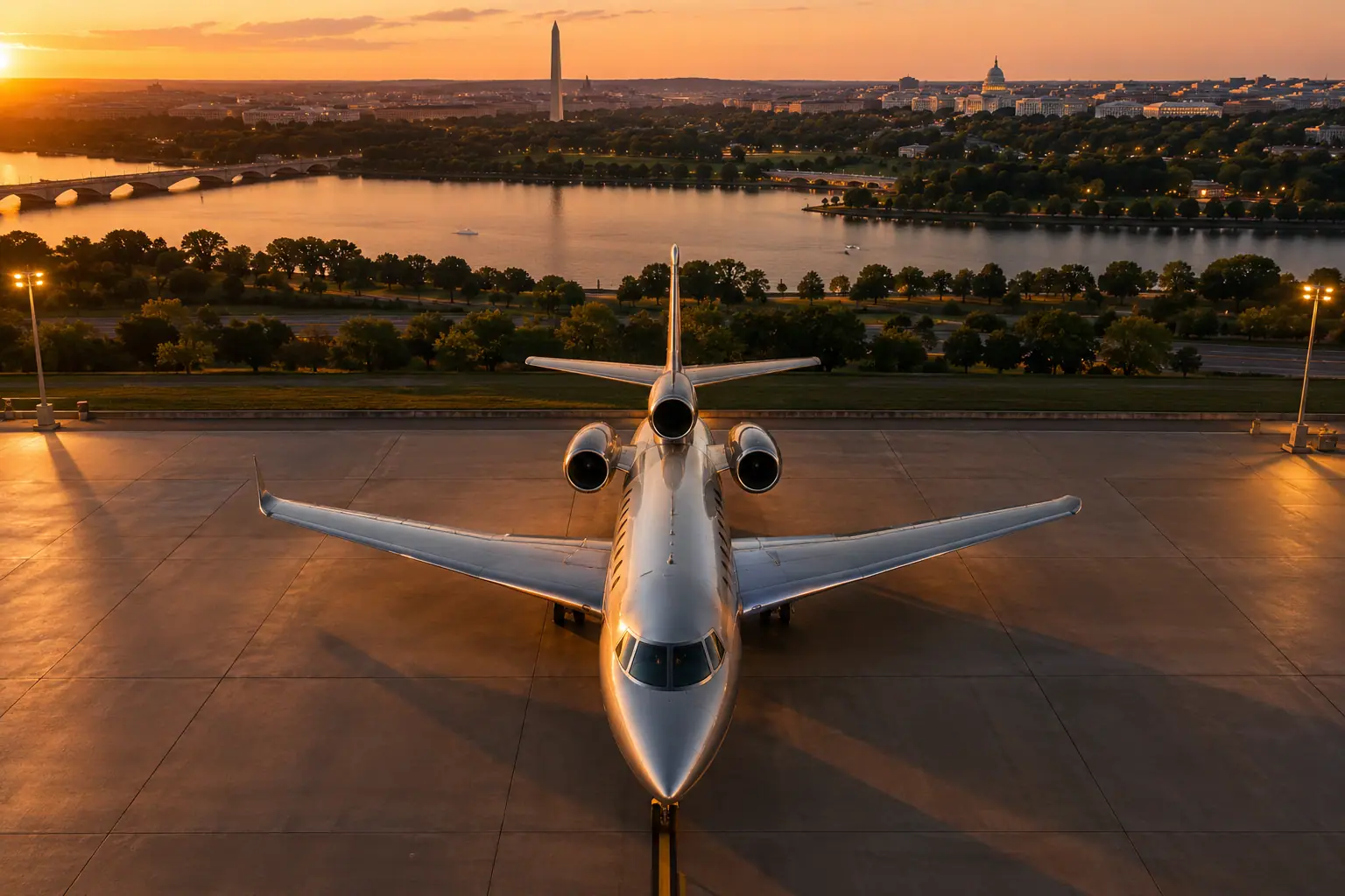 Private jet in Washington, DC